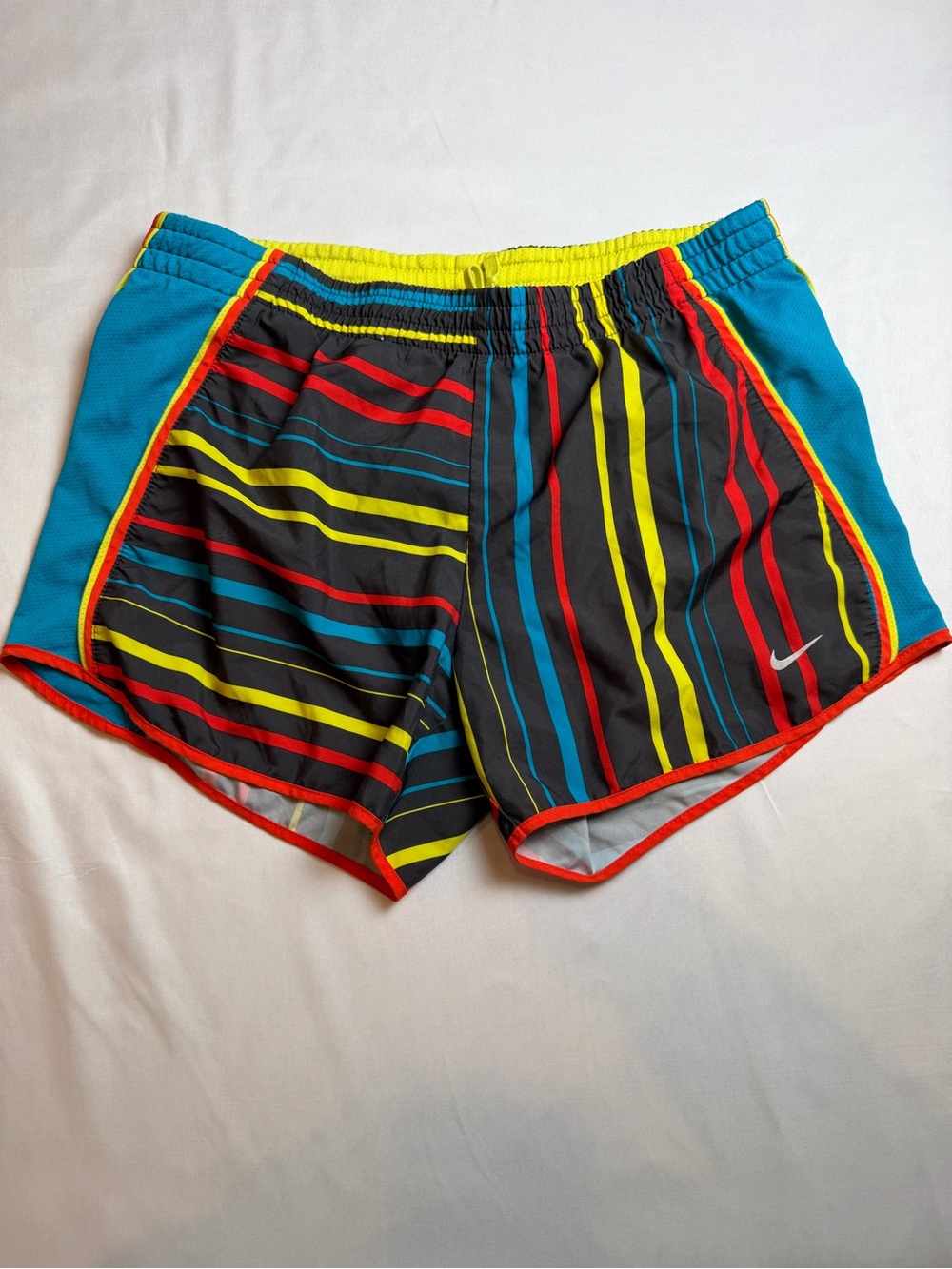 Nike Black Shorts with Multicolor Stripe Accents